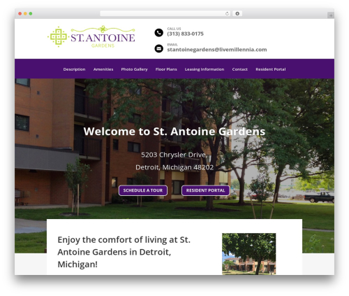 Millennia footer info WordPress plugin - stantoinegardens.com