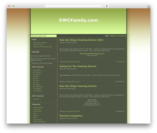 Greening WordPress theme - ewcfamily.com