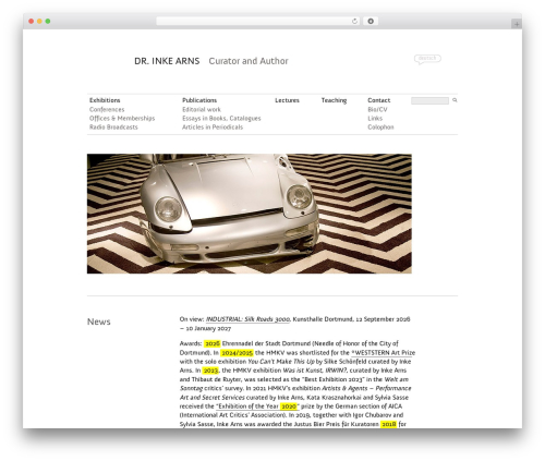 Inke Arns theme WordPress - en.inkearns.de