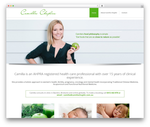 Sympathique WordPress theme - camillachaplin.com.au