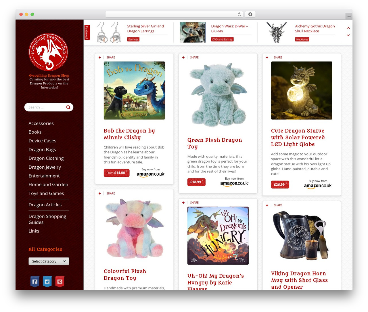 Theme Pluto by Osetin WordPress ecommerce theme - everythingdragonshop.com