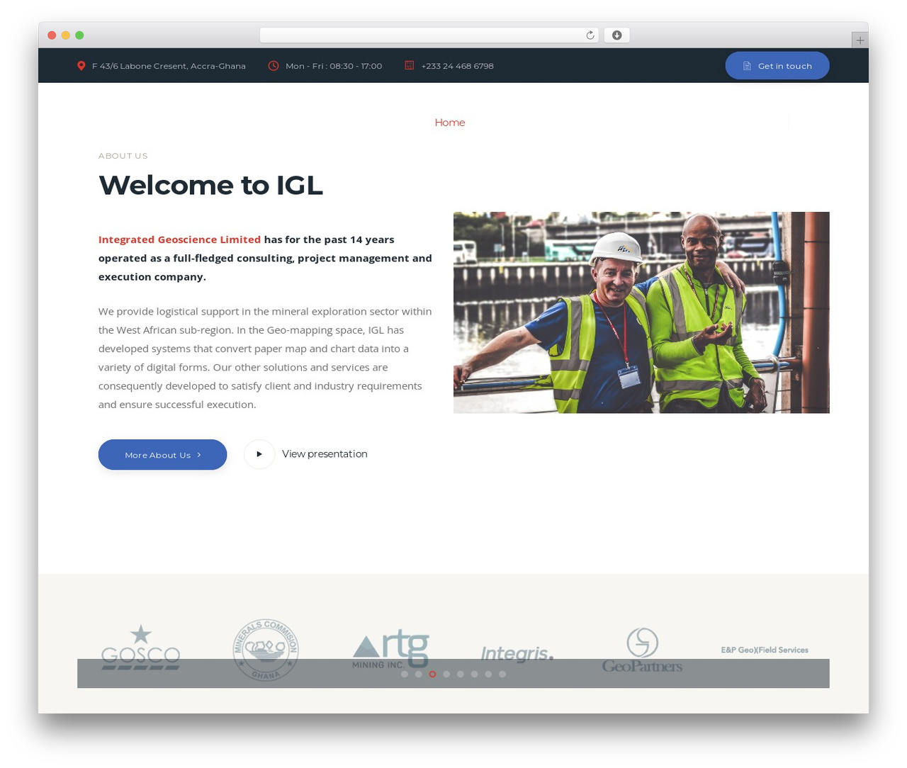 Translogic WordPress theme - intgeosci.com