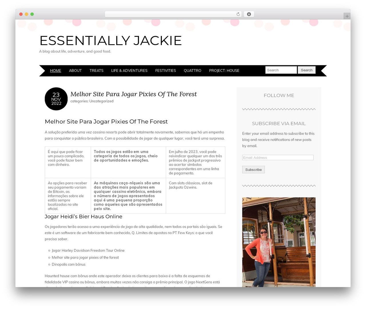 WordPress theme Adelle - essentiallyjackie.com