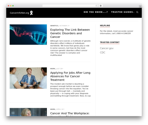 WordPress website theme Sophia - cancerinfonet.org