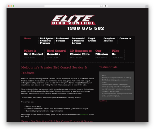 WP theme Avada - elitebird.com.au