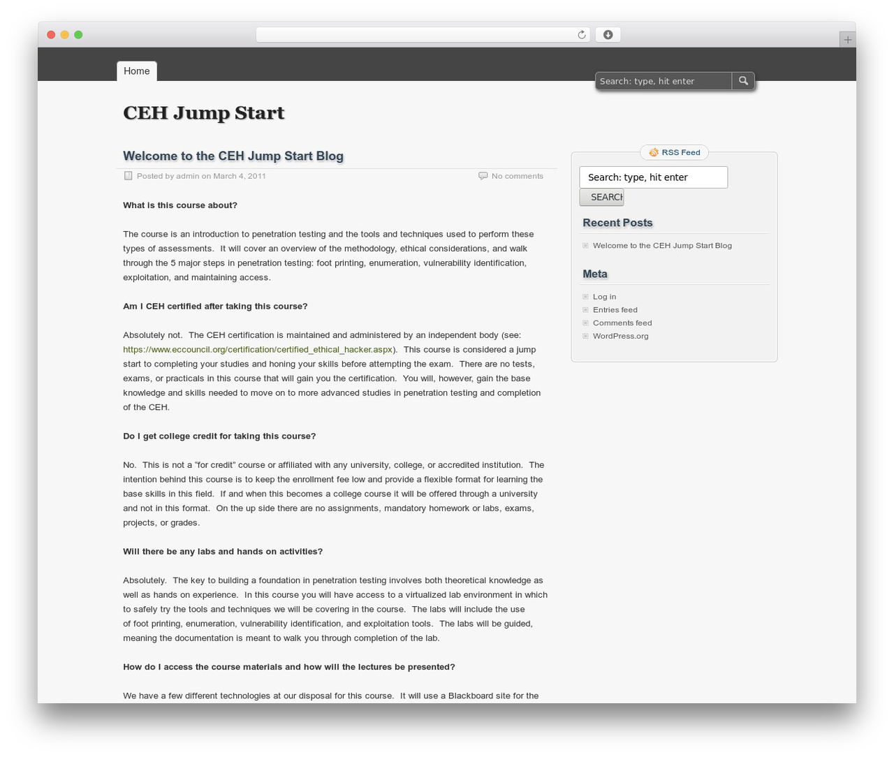 zBench WordPress theme - cehjumpstart.com