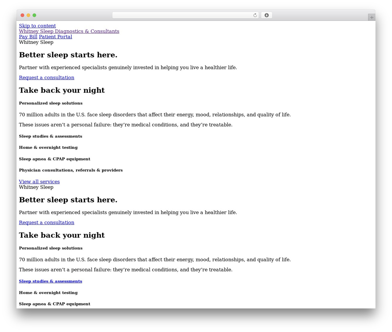 Capabl WordPress theme - whitneysleep.com