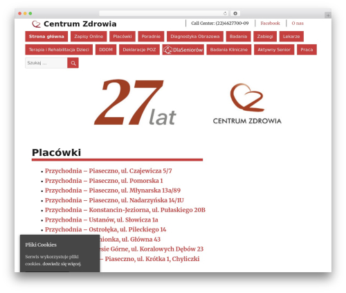 WordPress theme CZIR Theme - centrumzdrowia.com