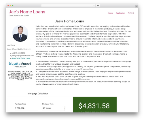 Mortgage Calculators WP (mortgage-calculators-wp) free WordPress plugin - jaeshomeloans.com