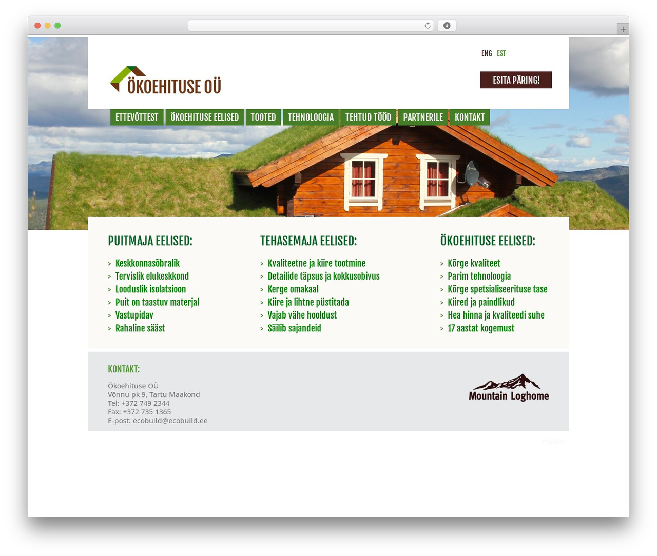Ecobuild WordPress theme - ecobuild.ee