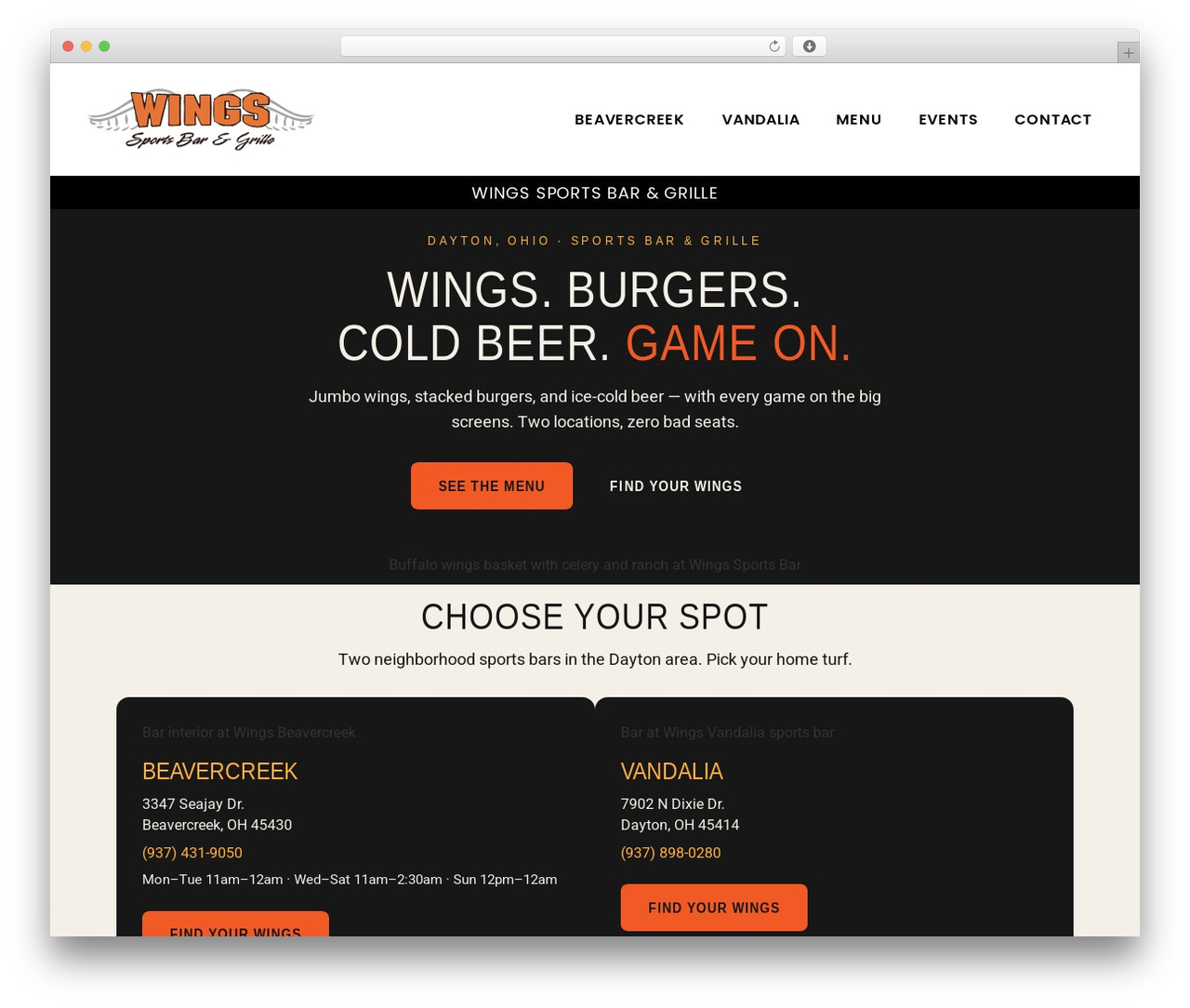 WordPress theme Hello Elementor - wingssportsbar.com