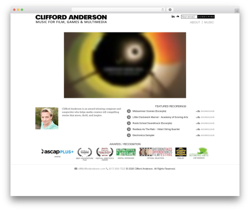 WordPress theme Simple Wordpress Theme - cliffordanderson.com