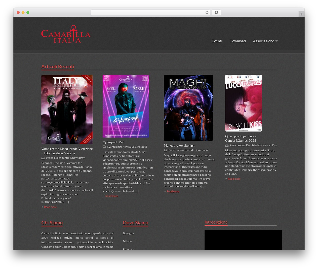 WordPress theme Chapter Two - camarillaitalia.com