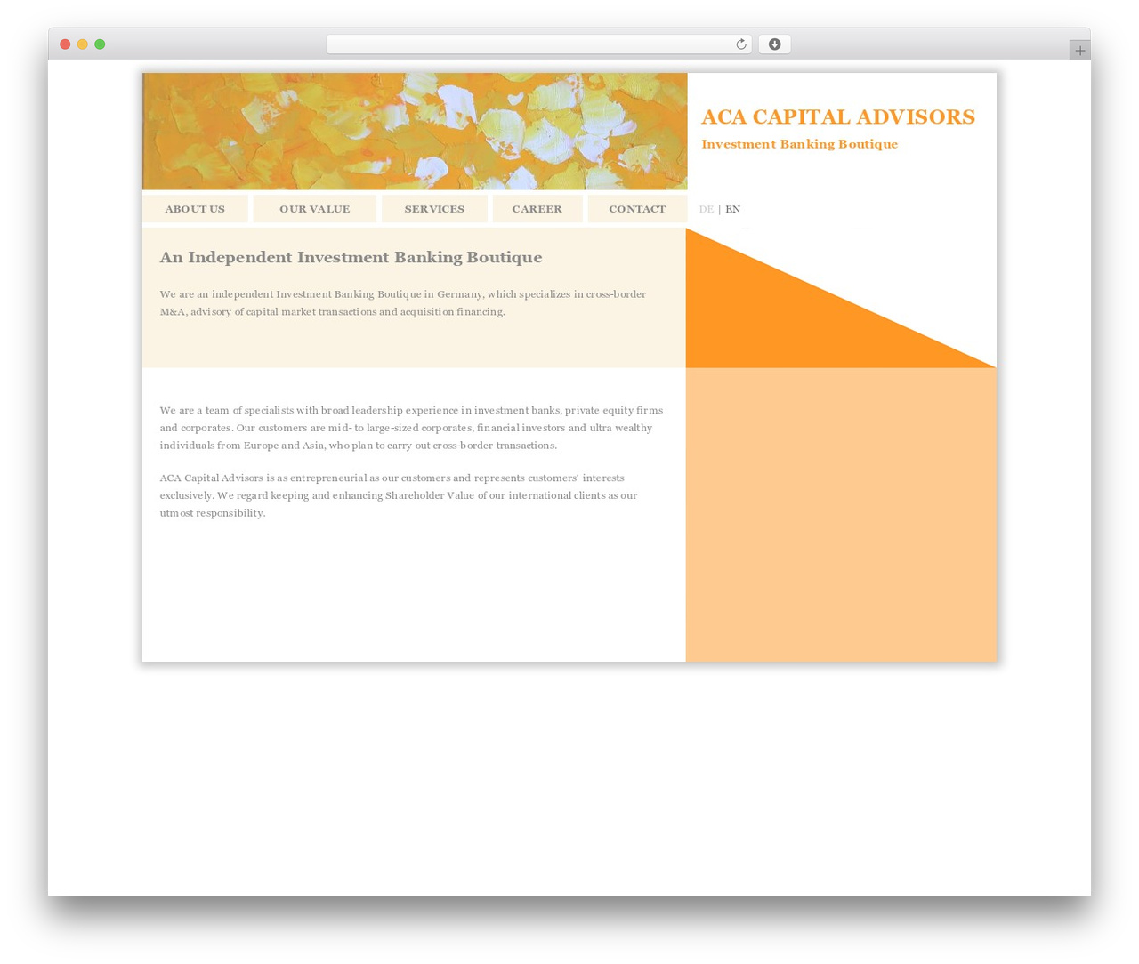 ACA WordPress theme - english.aca-capitaladvisors.de