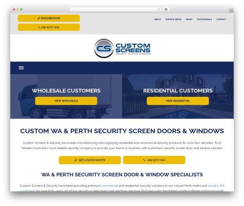 customscreens WordPress theme - customscreens.com.au