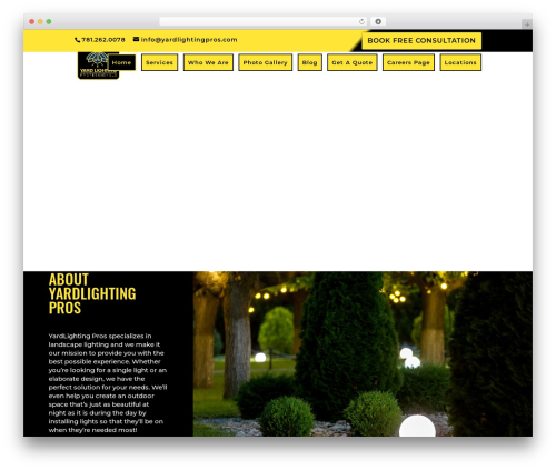 WordPress theme Divi - yardlightingpros.com