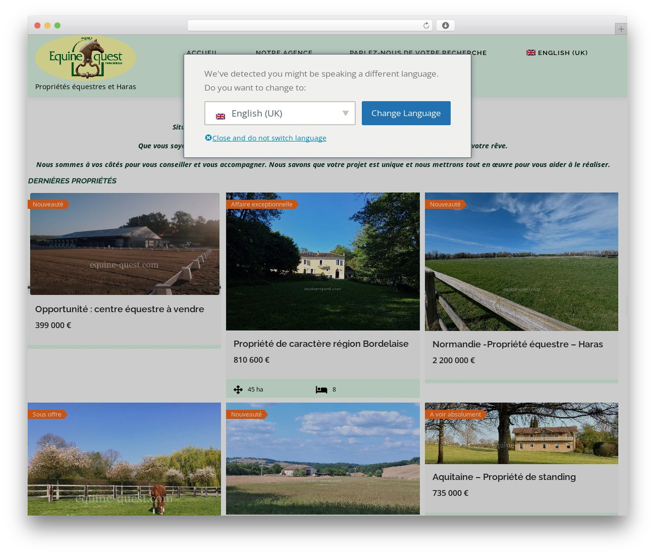 WordPress theme OnePress - equine-quest.com