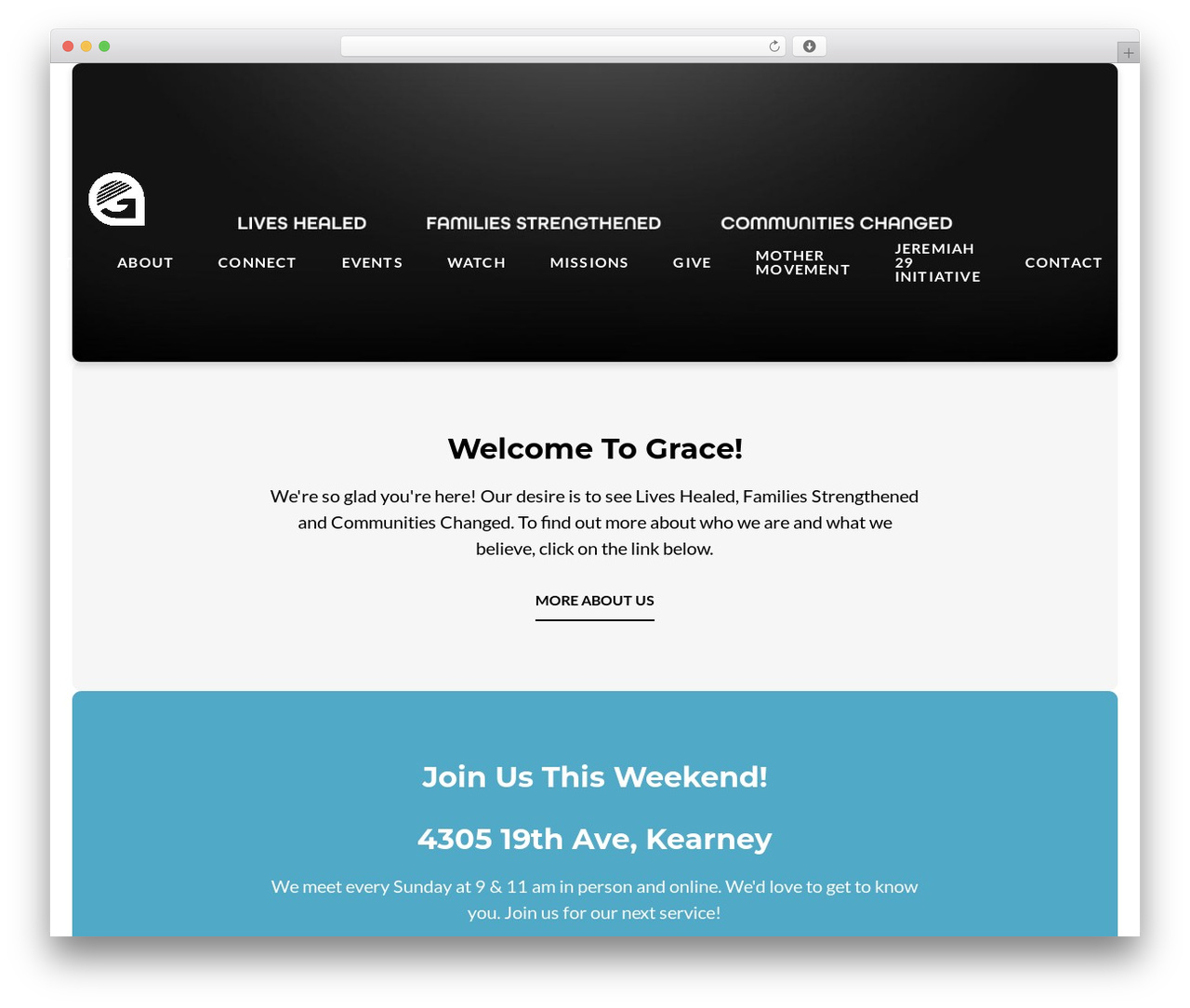Float WordPress website theme - kearneygrace.com