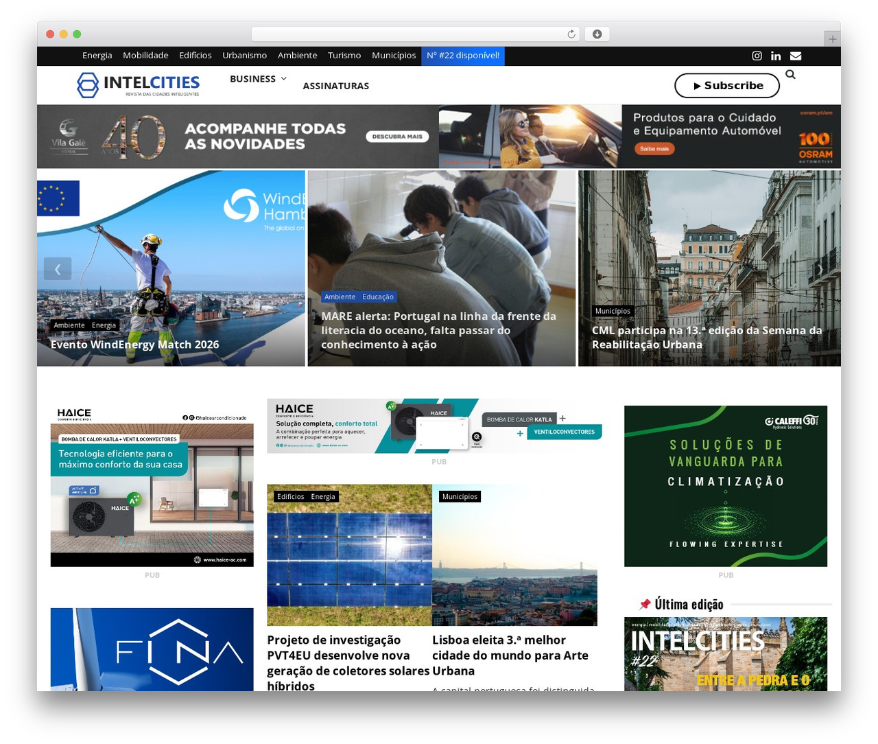 WordPress theme IntelCities Custom Theme - intelcities.pt