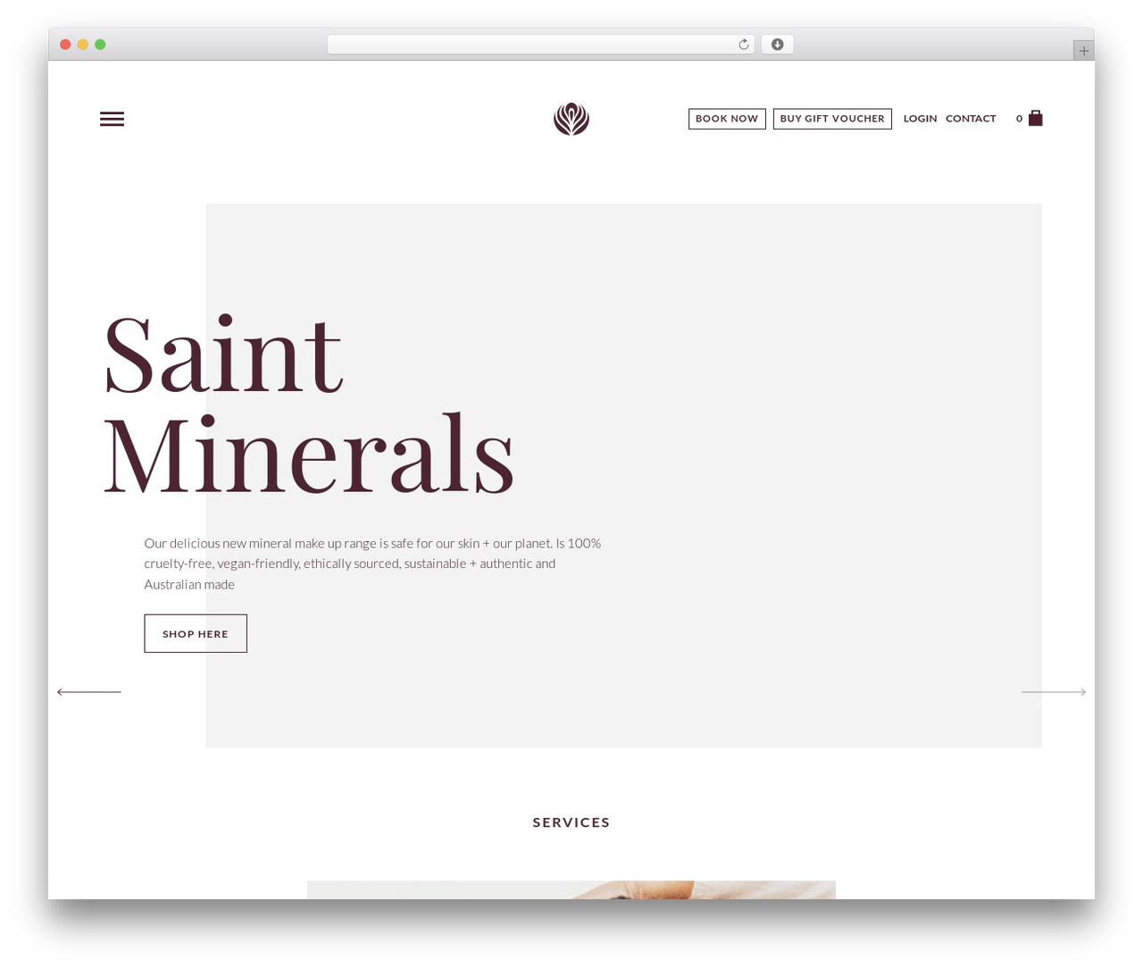 WordPress website theme Elysium - elysiumbeauty.com.au