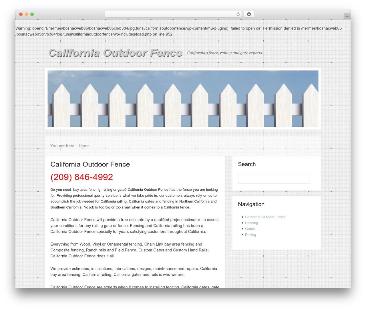 Adroa WordPress theme - californiaoutdoorfence.com