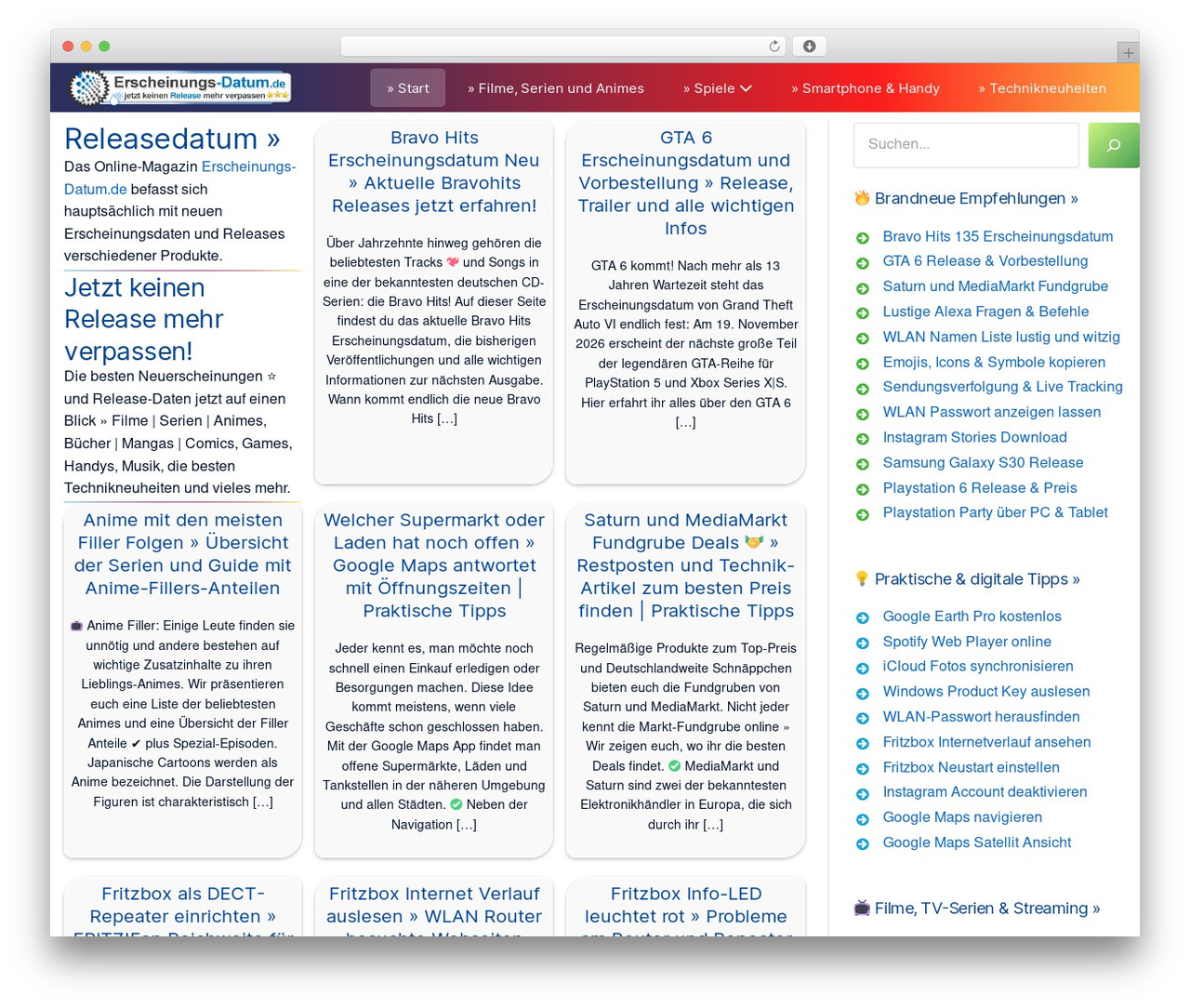 Page Builder Framework WordPress theme - erscheinungs-datum.de