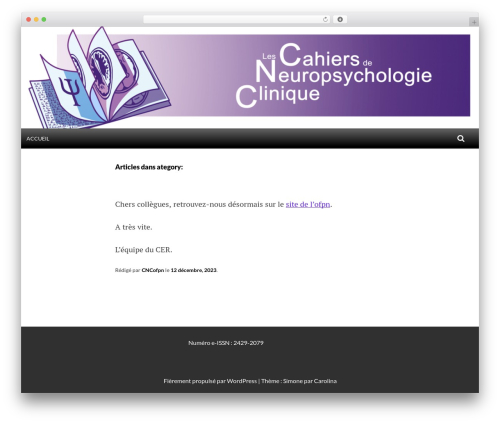 Simone WordPress theme - cahiersdeneuropsychologieclinique.fr/category/actualites Simone WordPress theme - cahiersdeneuropsychologieclinique.fr/category/actualites