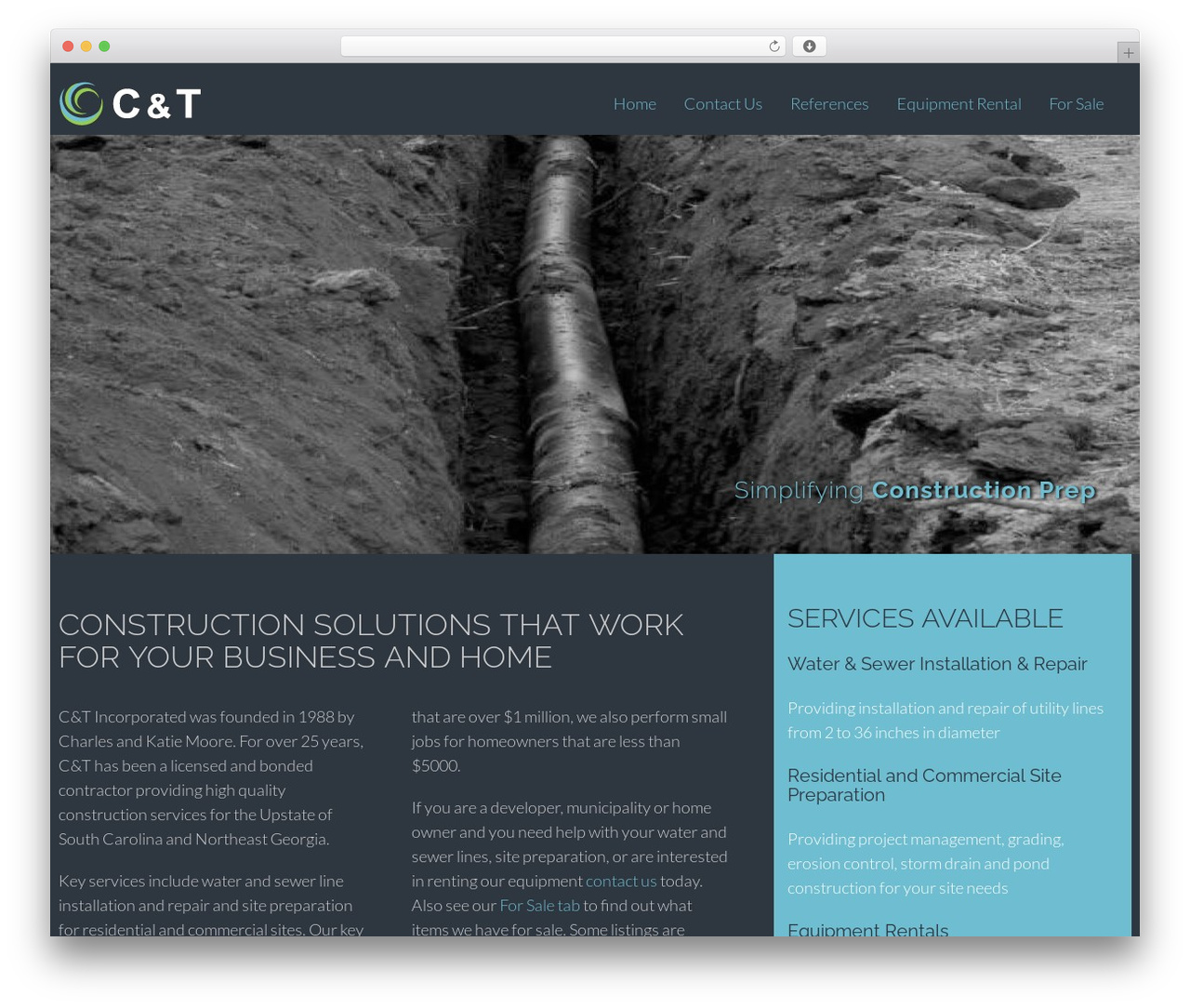 WordPress theme Flat Bootstrap - candtconstruction.com