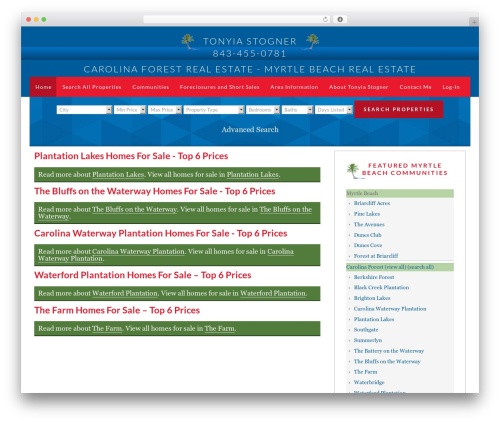Slidedeck2 personal WordPress plugin - carolinaforest-realestate.com