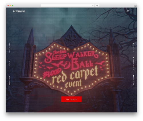 Hyperbent WordPress theme - neverwakemusic.com
