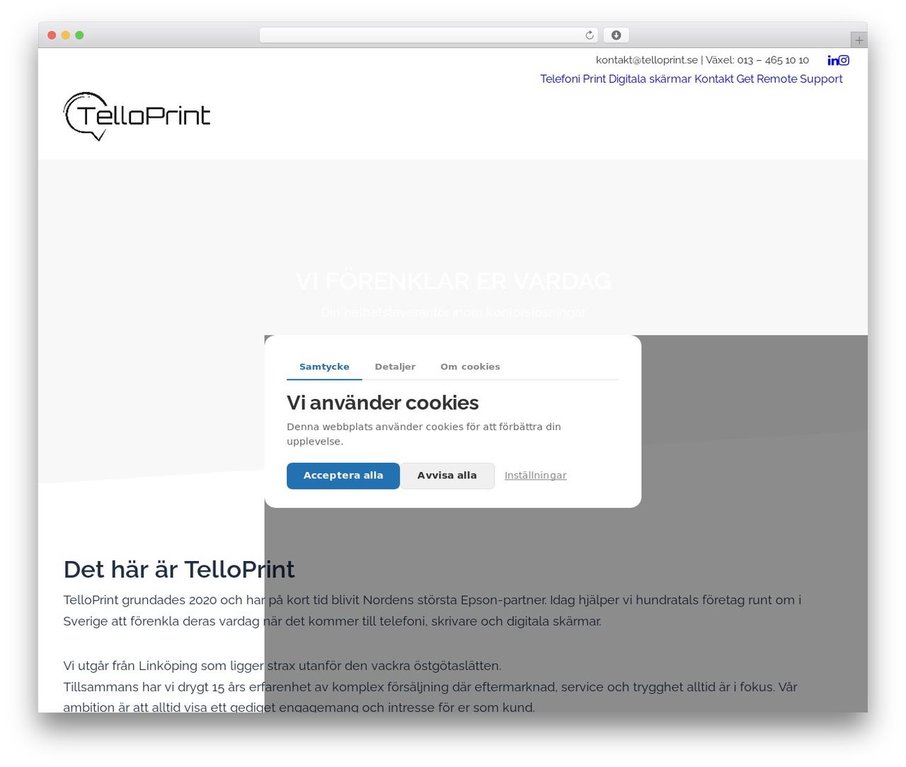 Uncode premium WordPress theme - telloprint.se