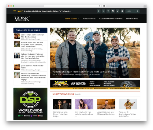WordPress theme Extra - vonkmusiek.co.za