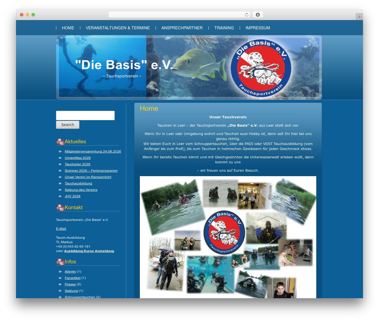 Blue Server WordPress theme - tauchen-leer.de Blue Server WordPress theme - tauchen-leer.de