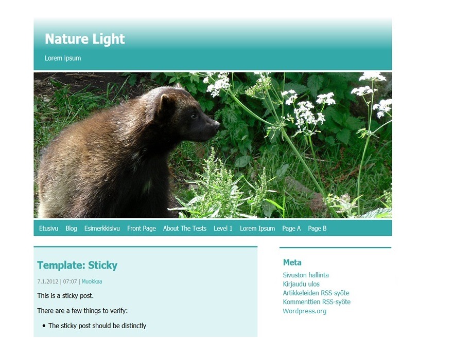 Nature Light top WordPress theme by Rakshasi