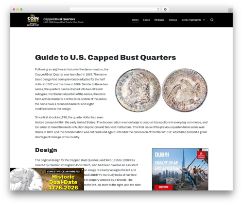 Sinatra WordPress theme - cappedbustquarter.com