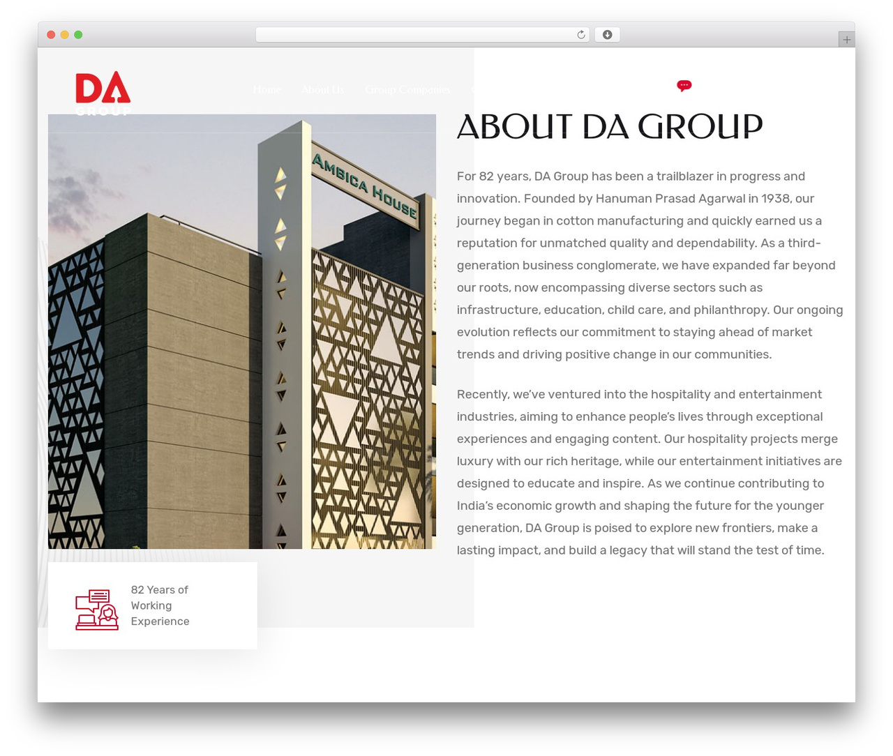 WordPress theme Hello Elementor - dagroupindia.com