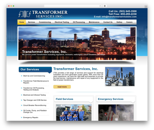 WordPress theme Transfomer Services Inc - transformerservicesinc.com