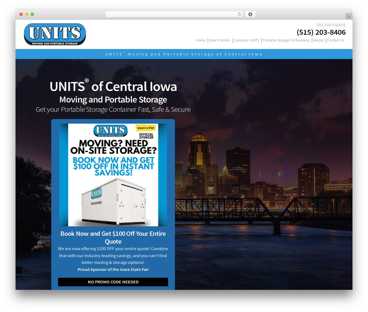 WordPress theme Units Theme - unitsstorage.com/des-moines-ia