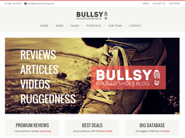 WordPress website theme Bullsy2 by gljivec