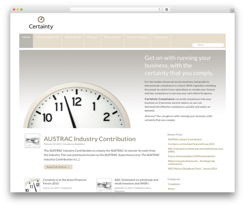 Base Theme WordPress page template - certaintycompliance.com.au