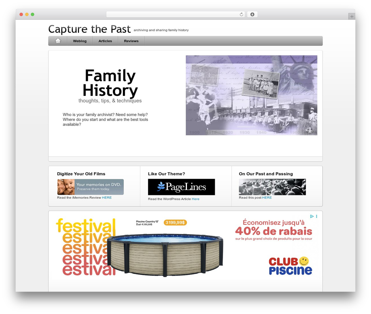 iBlogPro theme WordPress - capturethepast.com