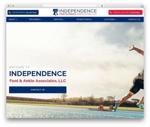WordPress theme Glacial Theme - independencefootandankle.com