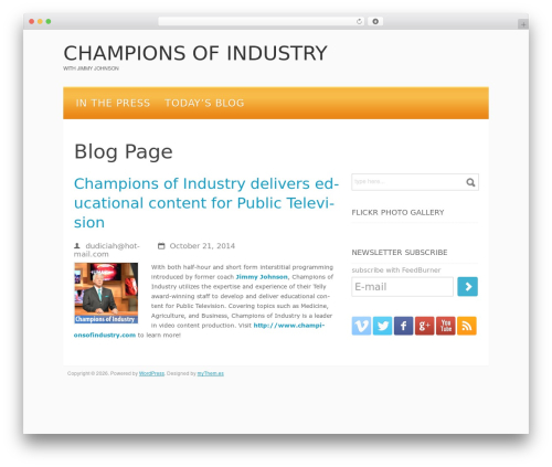 my engine WordPress theme - championsofindustryjimmyjohnson.org