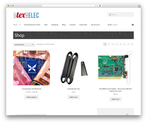 Storefront WordPress store theme - texelec.com