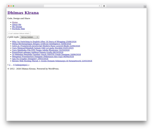WordPress theme DK Notes Classic - dhimaskirana.com