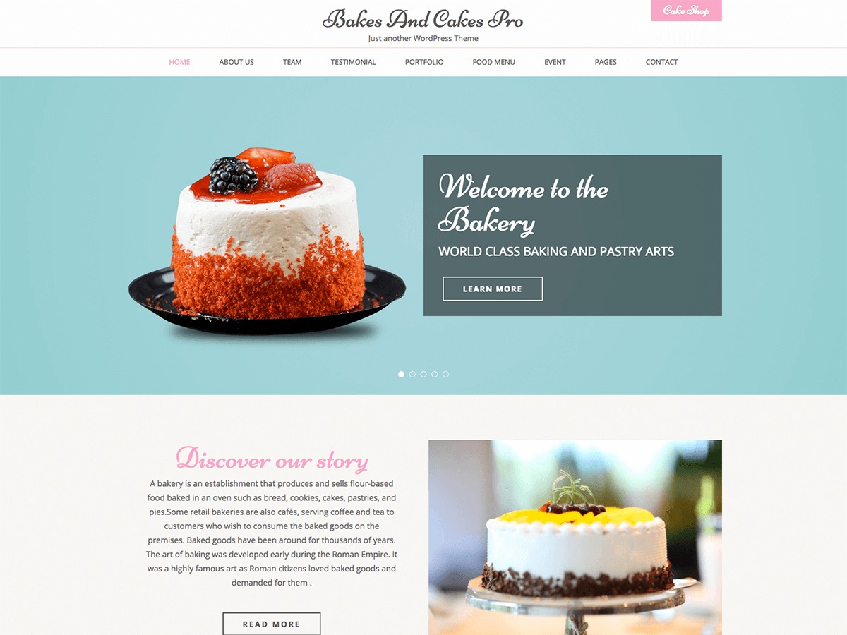 Bakes And Cakes Pro WordPress shop theme