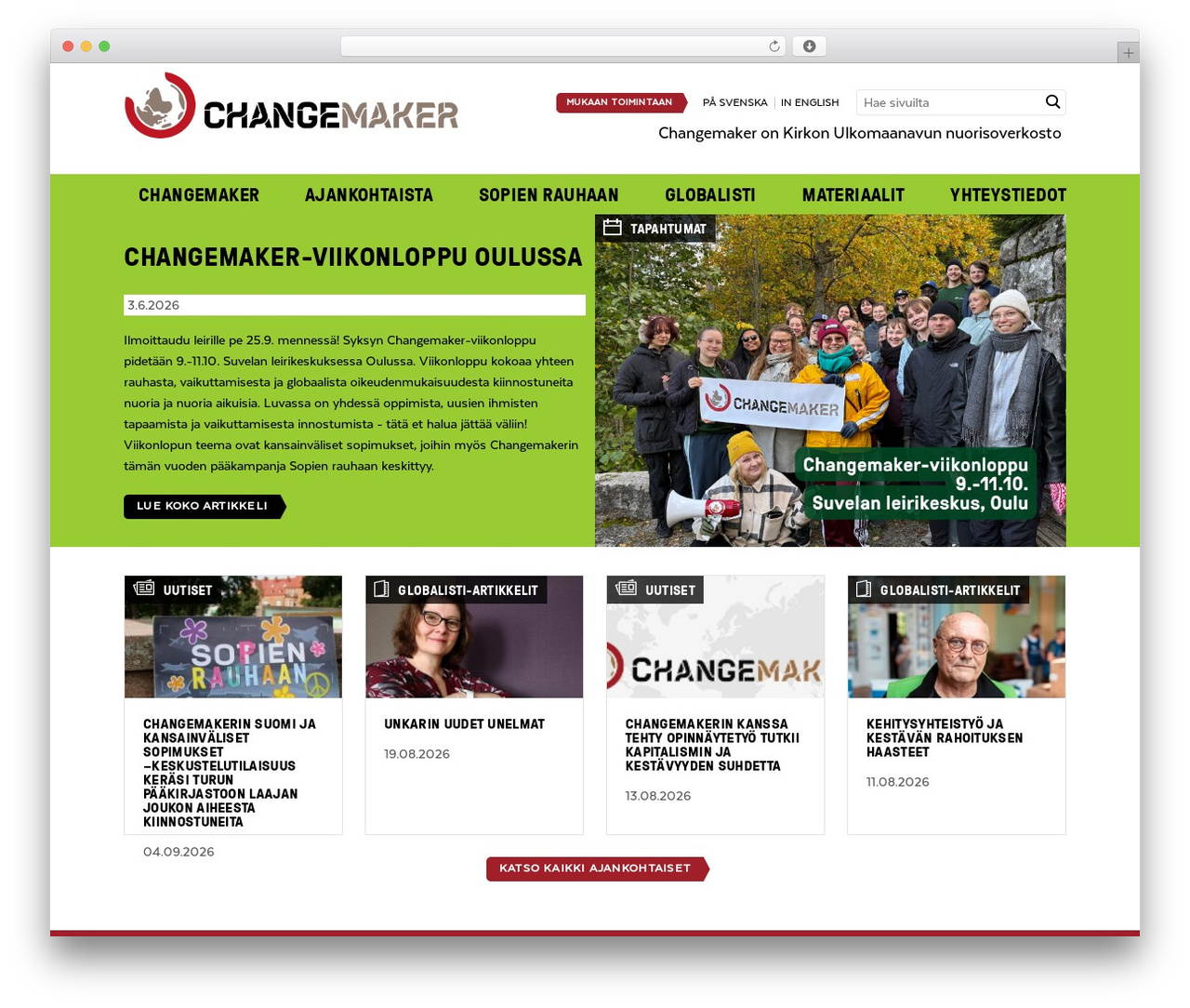 WordPress website theme Changemaker - changemaker.fi