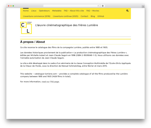 WordPress theme Luma - catalogue-lumiere.com