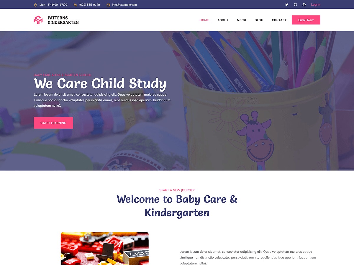 WordPress theme Patterns Kindergarten by patternswp