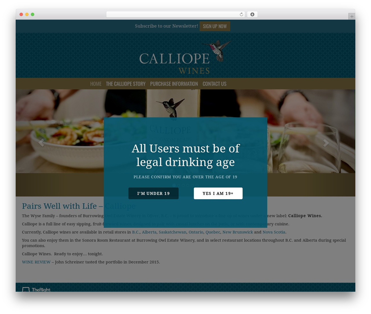 Chimera Framework WordPress theme - calliopewines.ca